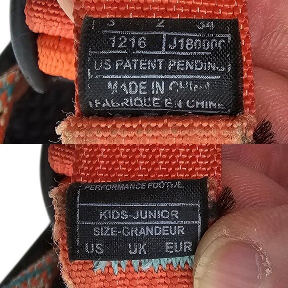 Chaco Z/1 Classic Sandals Kids Junior Size 3 Orange Blue Aztec Water Hiking - Picture 8 of 14